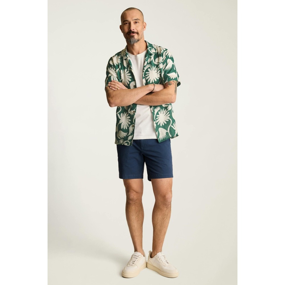 Bonobos Riviera Short Sleeve Shirt Green White Floral Camp Collar Mens M - Picture 1 of 8